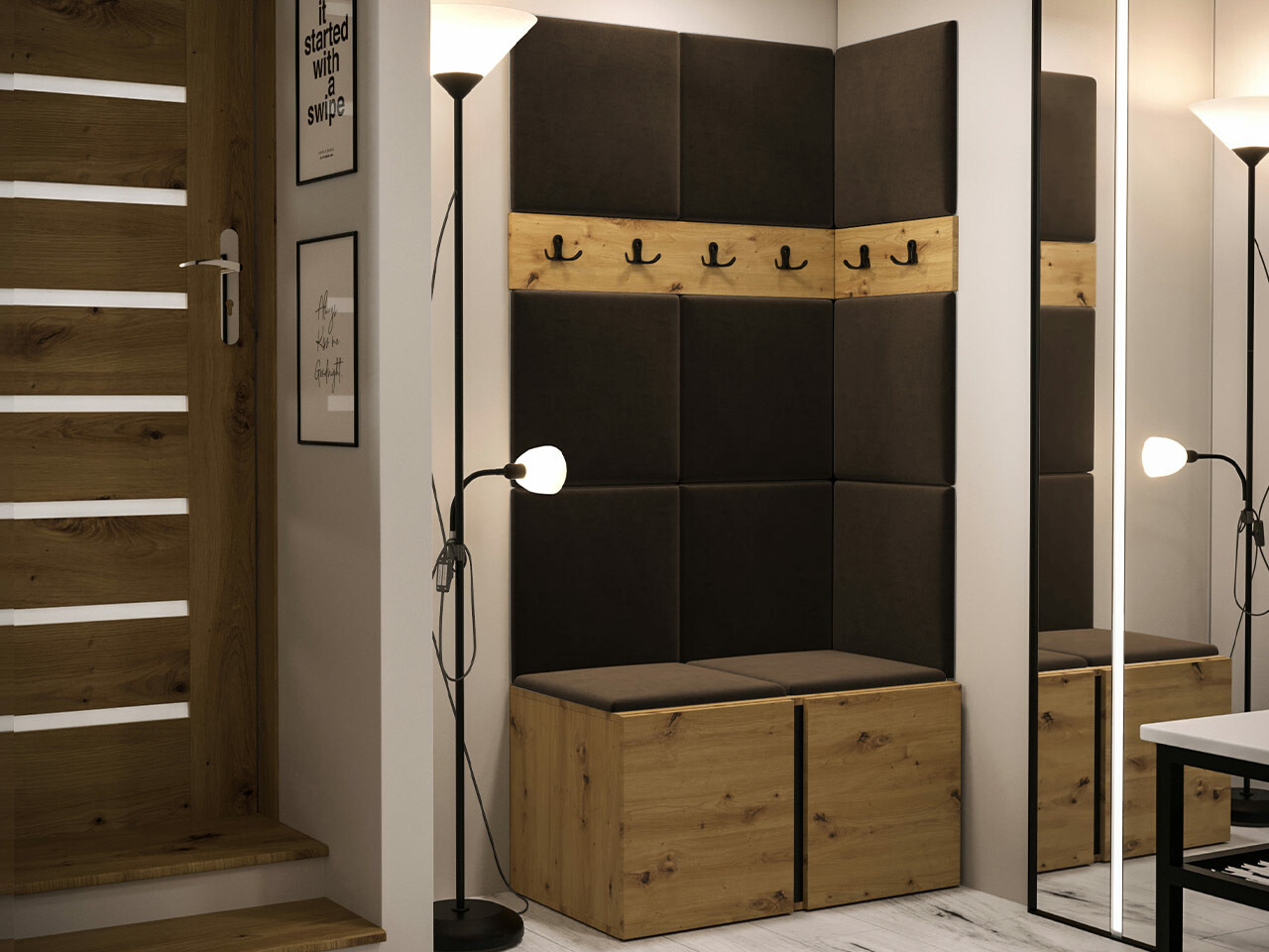 Conjunto para recibidor Hartford 264 (Roble Artisan)