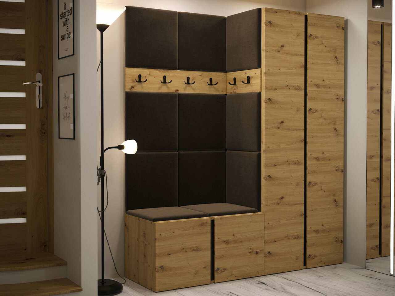 Conjunto para recibidor Hartford 266 (Roble Artisan)