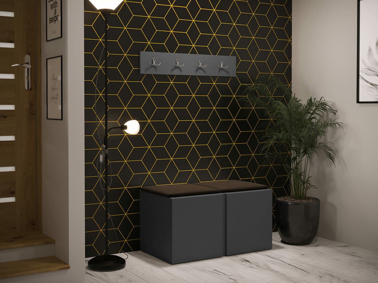 Conjunto para recibidor Hartford 275 (Grafito)