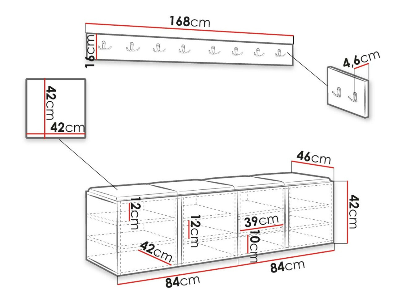 Conjunto para recibidor Hartford 276 (Roble Artisan)