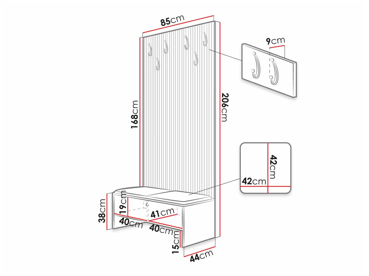 Conjunto para recibidor Hartford 321 (Roble Artisan + Manila 04)