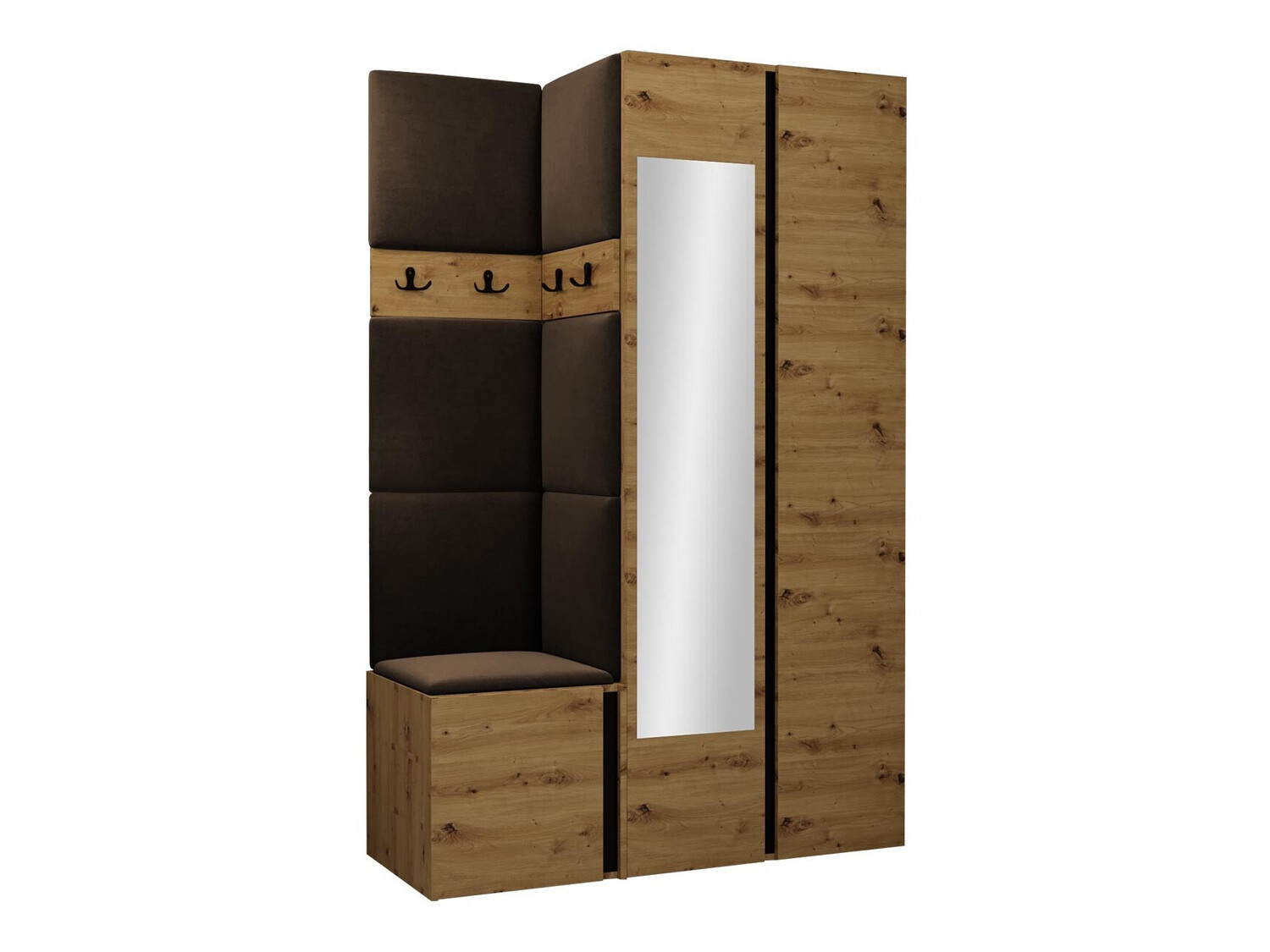 Conjunto para recibidor Hartford 350 (Roble Artisan + Negro)