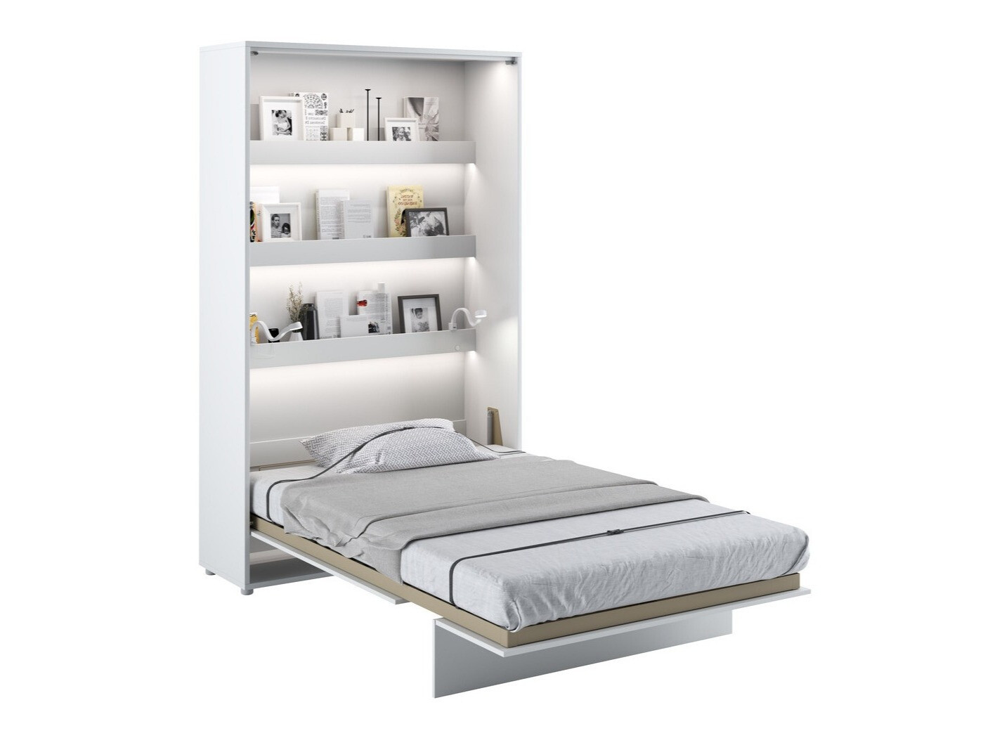 Cama plegable Concept Lenart (Blanco + Blanco brillante)
