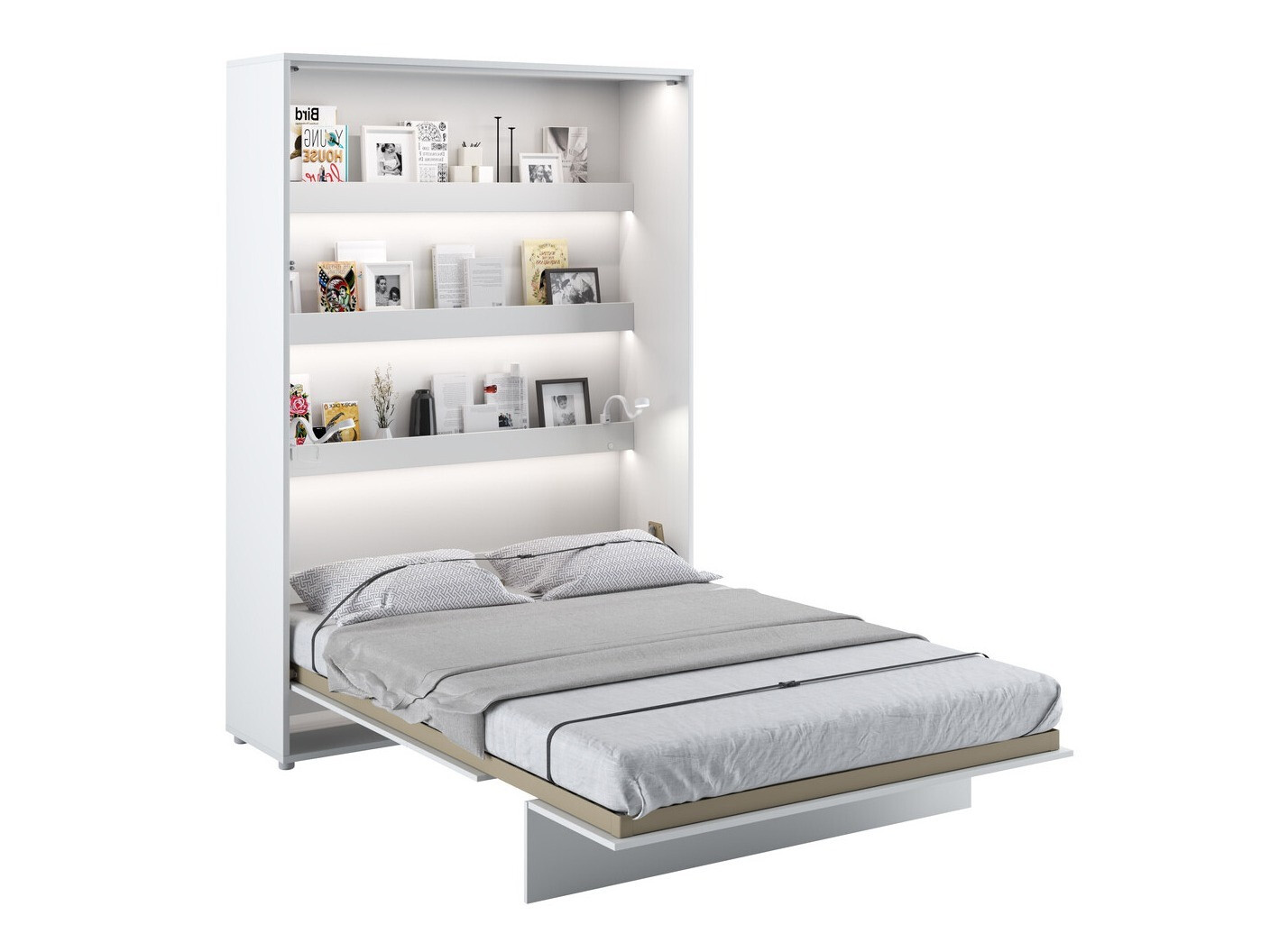 Cama plegable Concept Pro Lenart Levfere 102 (Blanco + Blanco brillante)
