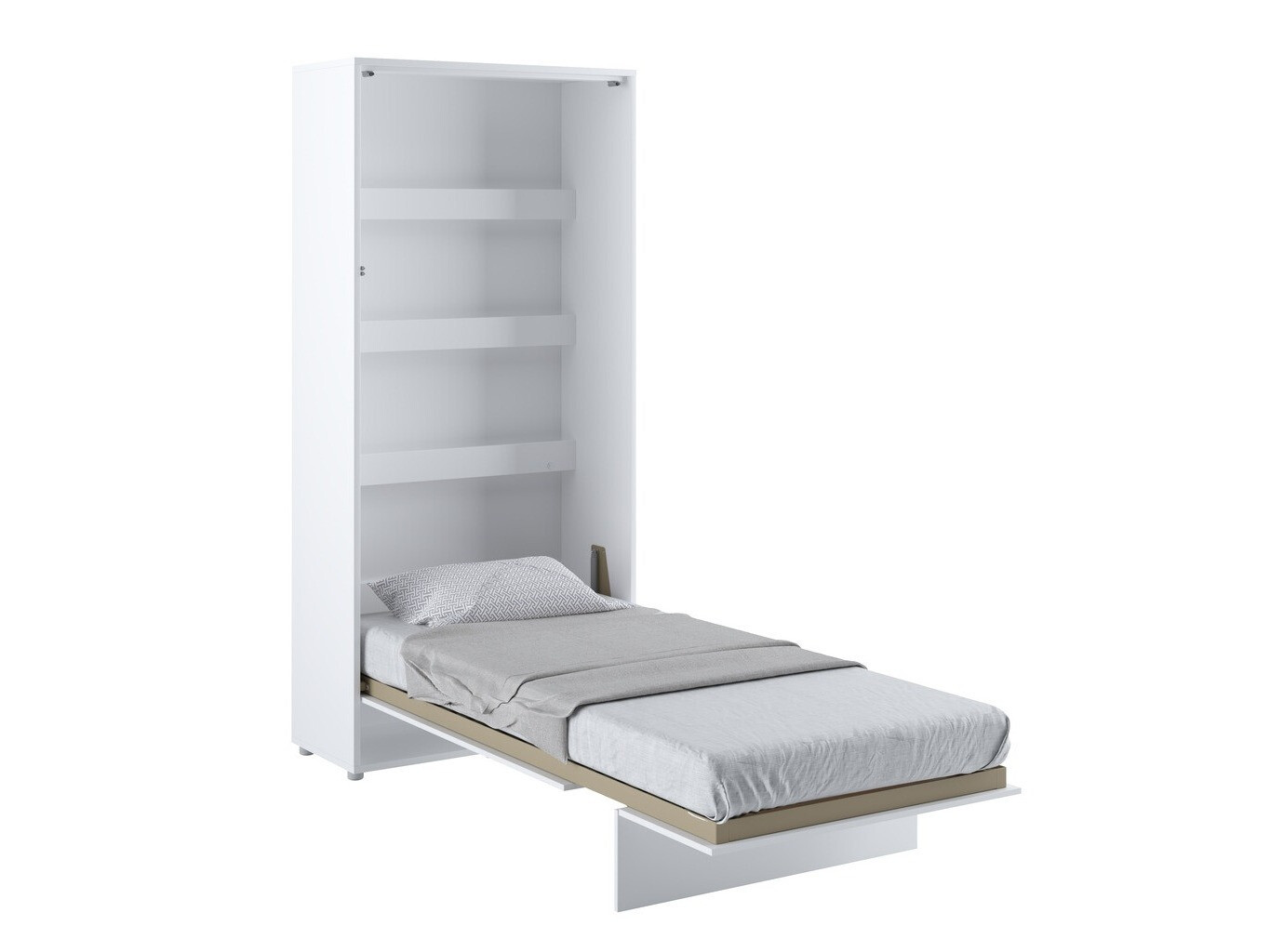 Cama plegable Concept Pro Lenart Levfere 102 (Blanco + Blanco brillante)