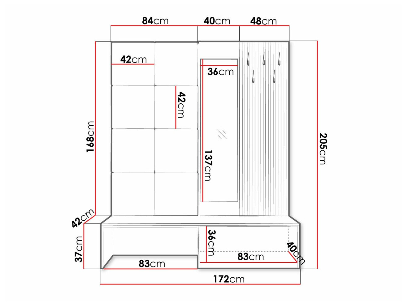 Conjunto de recibidor Hartford 322 (Roble Artisan + Manila 23)