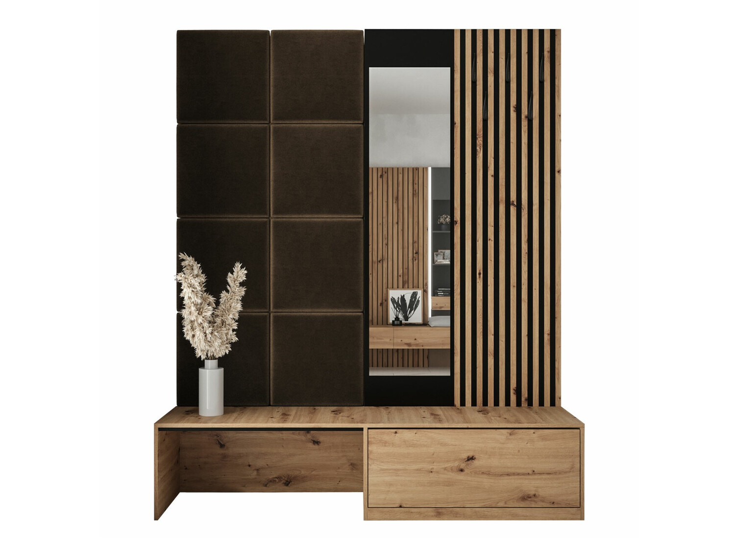 Conjunto para recibidor Fabor (Roble Artisan + Manila 04)