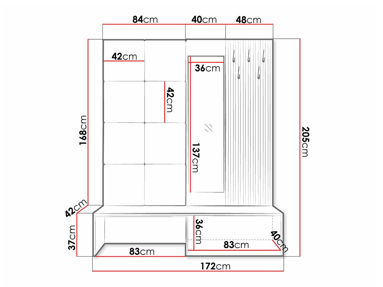 Conjunto para recibidor Fabor (Roble Artisan + Manila 04)