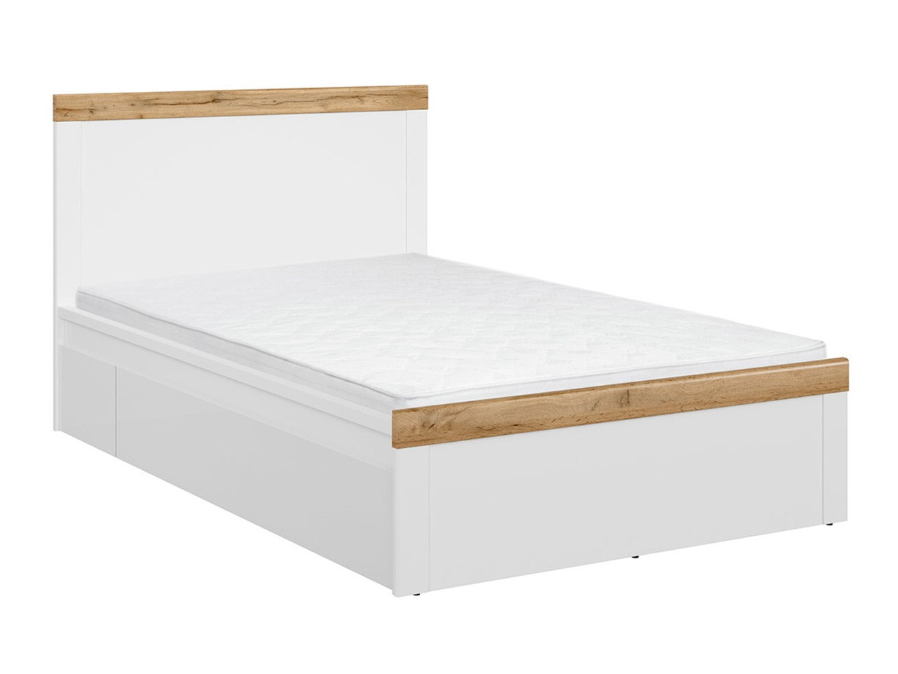 Cama Sonsoru 115 (Blanco + Blanco brillante + Roble wotan)