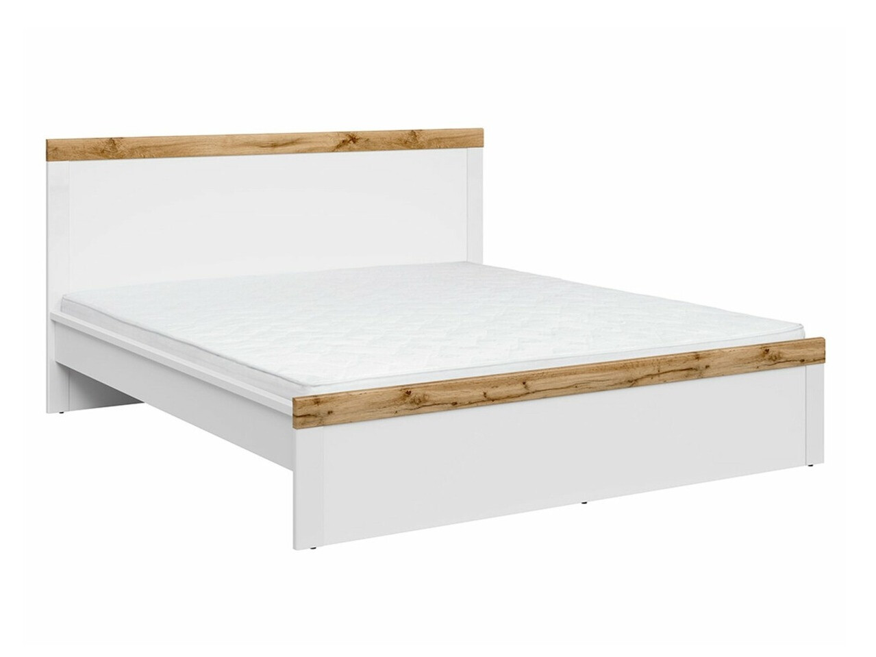 Cama Sonsoru 115 (Blanco + Blanco brillante + Roble wotan)
