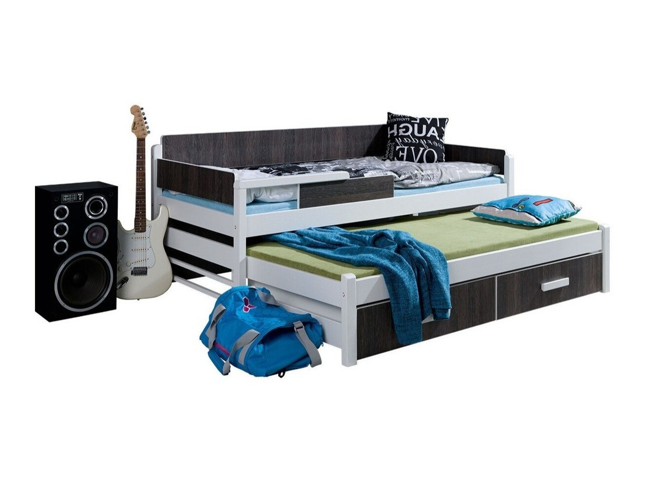 Cama Henderson 121 (Blanco + Oscuro Zebrano)