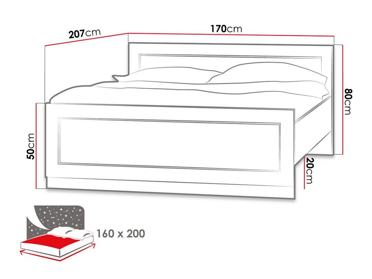 Cama Lircava 115 (Roble de lefkada)