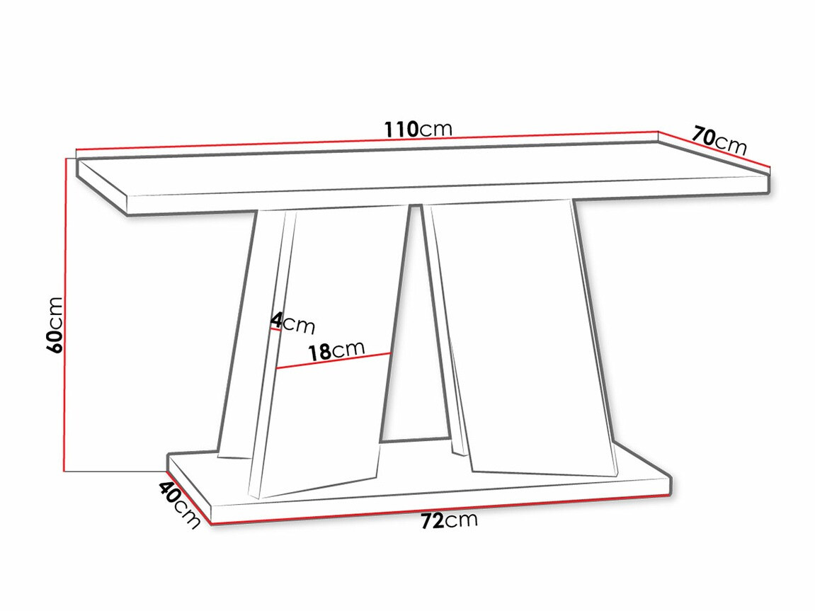 Mesa de centro Goodyear 108 (Blanco brillante + Hormigón)