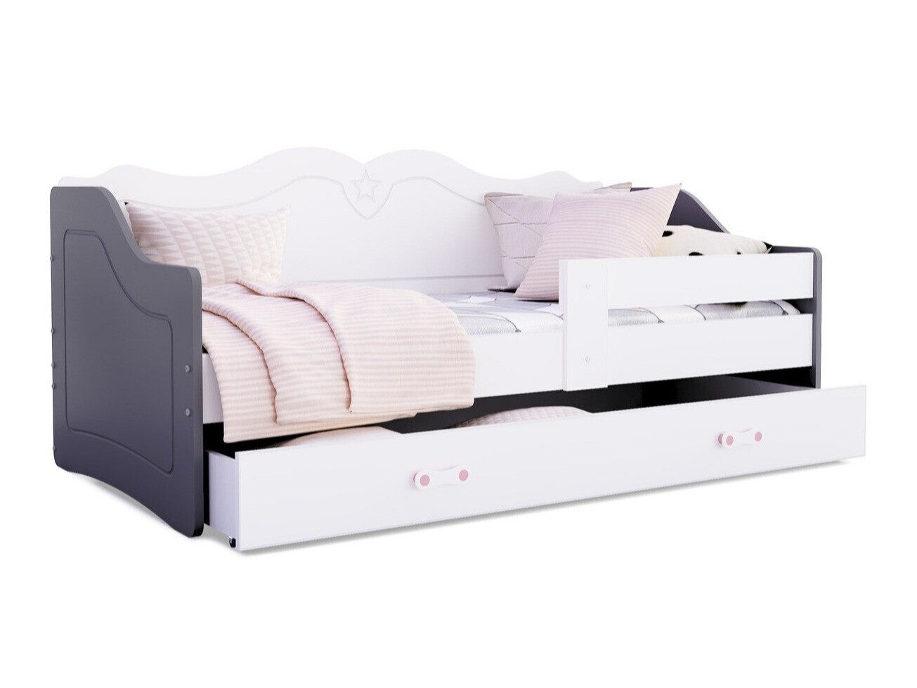 Cama Aurora 148 (Blanco + Gris)