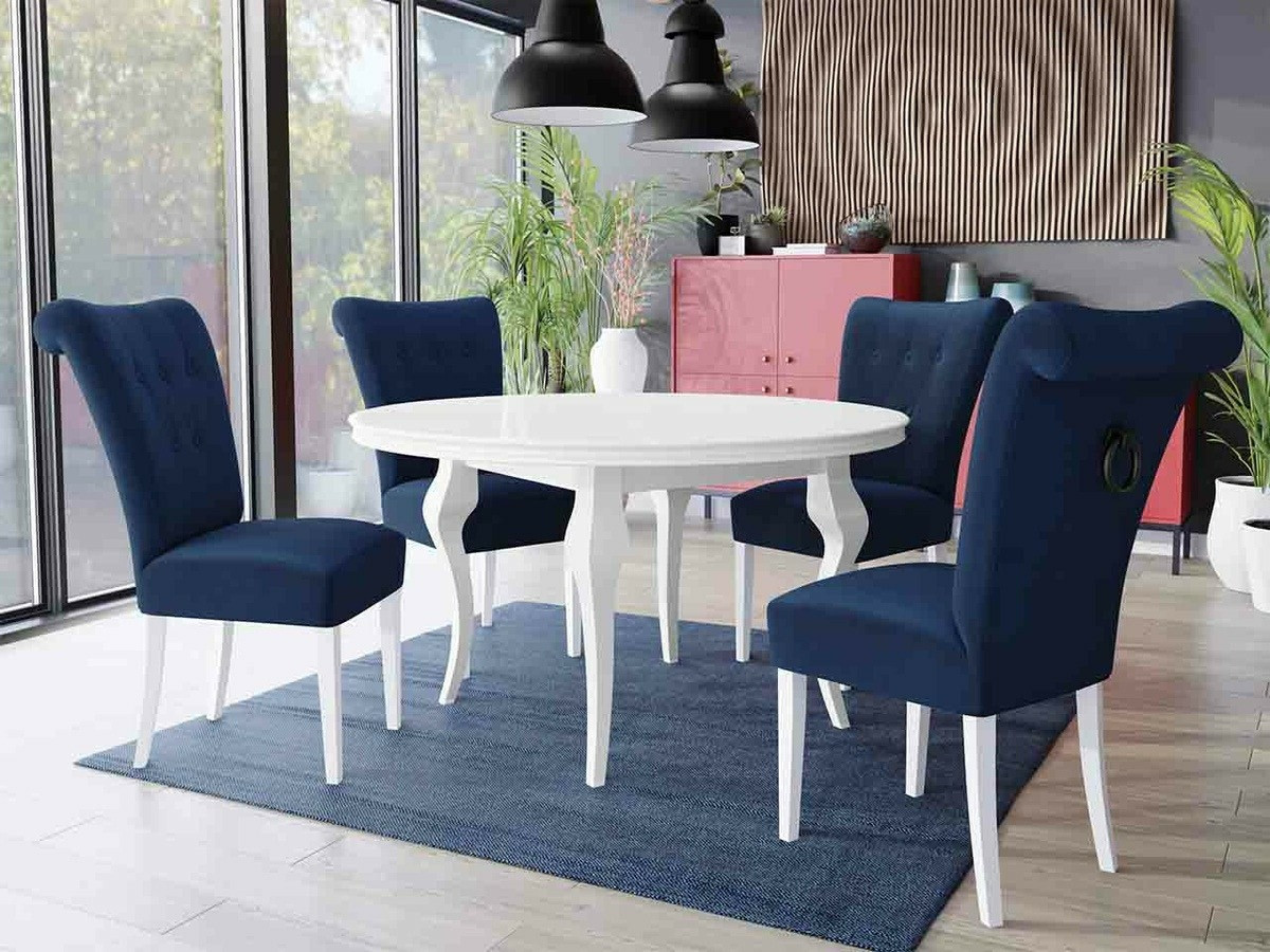Conjunto de comedor Racine 143 (Blanco + Magic Velvet 2216)