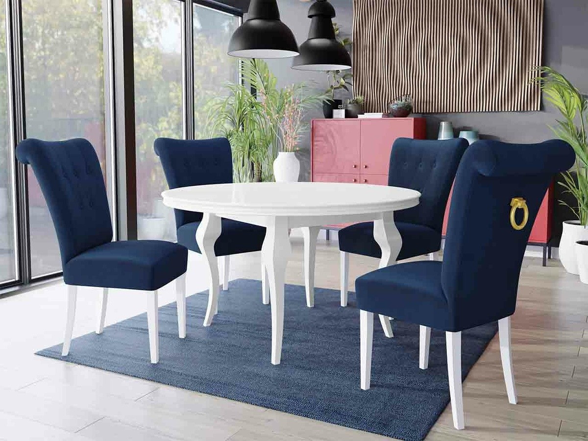 Conjunto de comedor Racine 143 (Blanco + Magic Velvet 2216)