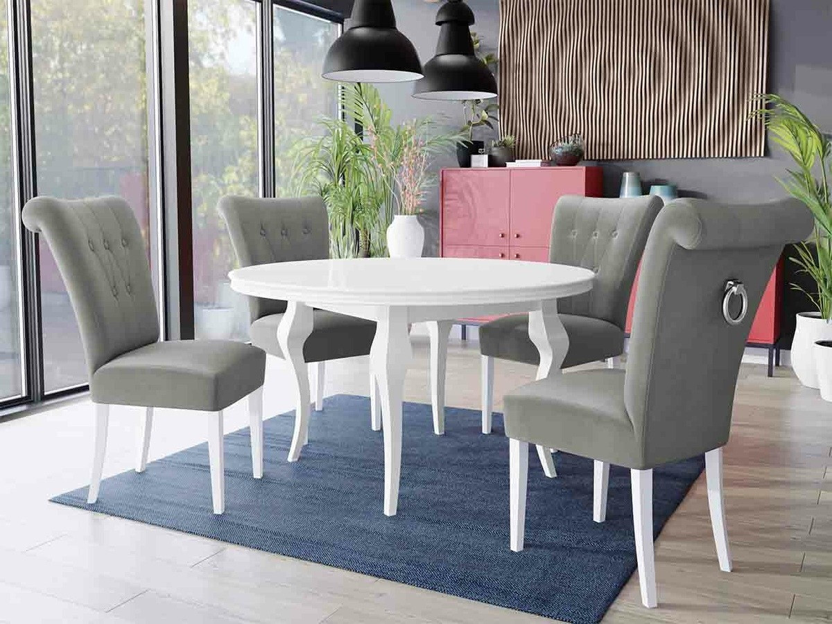Conjunto de comedor Racine 143 (Blanco + Magic Velvet 2217)