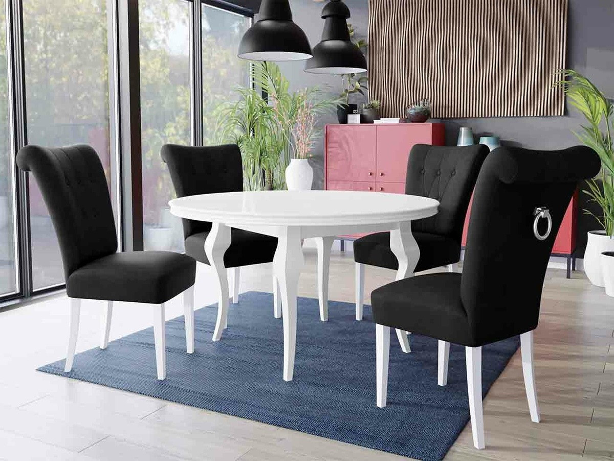 Conjunto de comedor Racine 143 (Blanco + Magic Velvet 2219)
