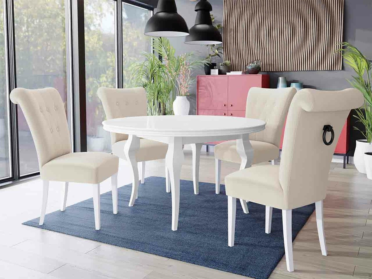 Conjunto de comedor Racine 143 (Blanco + Magic Velvet 2250)