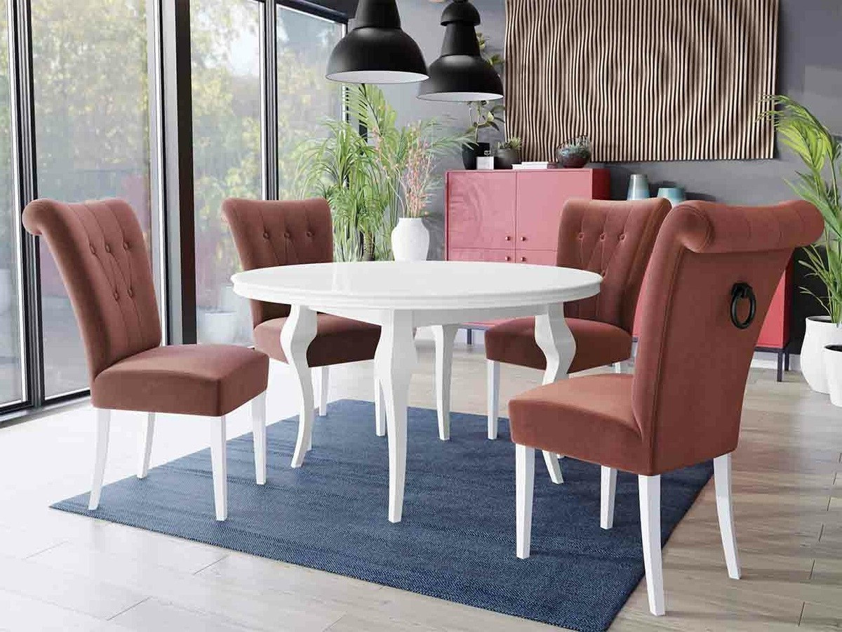 Conjunto de comedor Racine 143 (Blanco + Magic Velvet 2258)