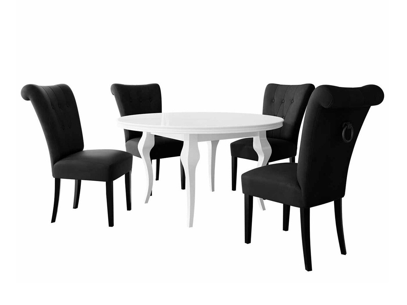 Conjunto de mesas y sillas para comedor Racine 143 (Negro)