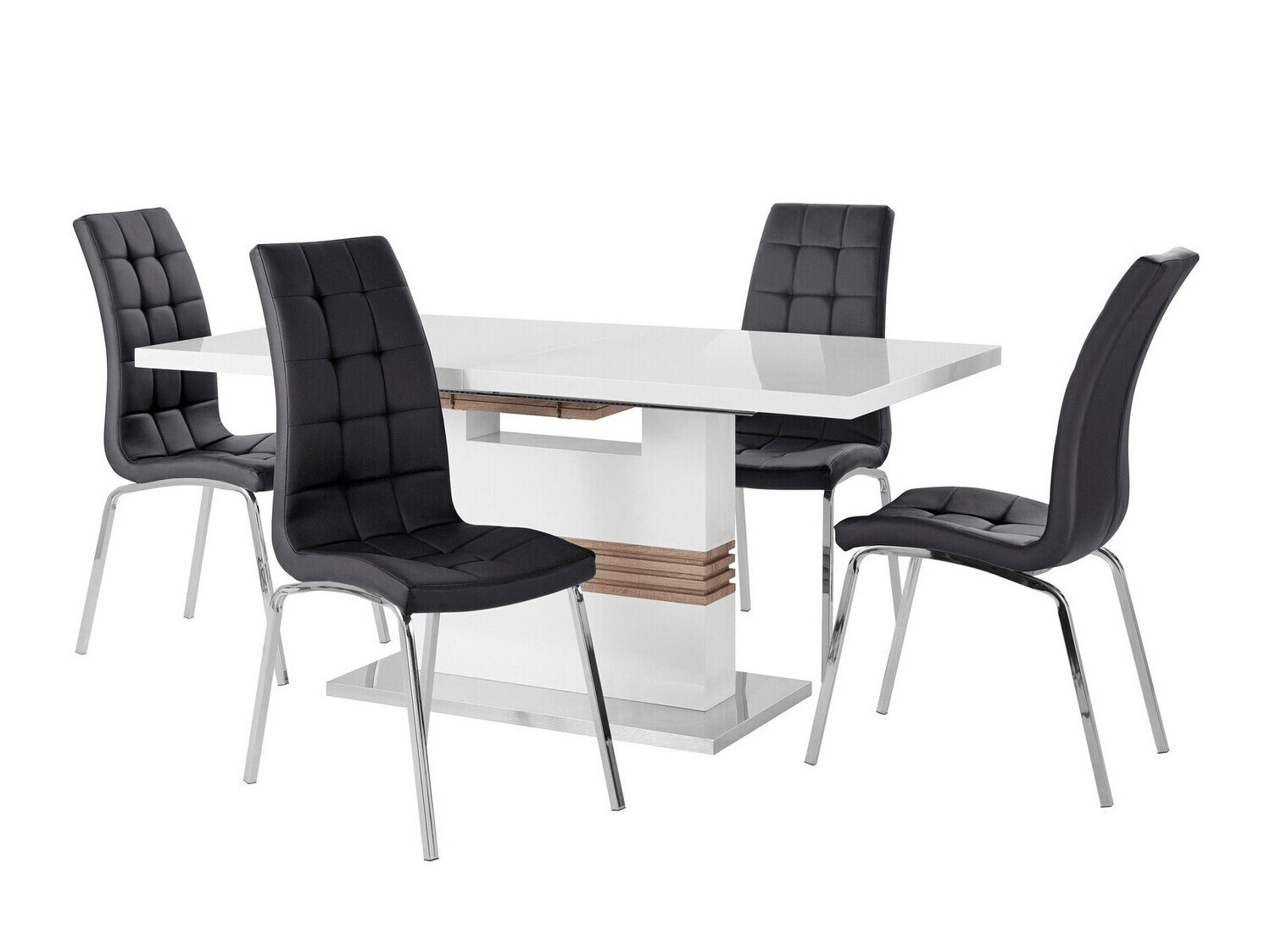 Conjunto de mesas y sillas para comedor Denton 1111 (Negro)