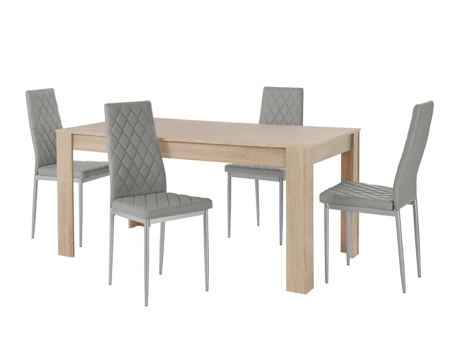 Conjunto de mesas y sillas para comedor Denton 598 (Gris + Plata)