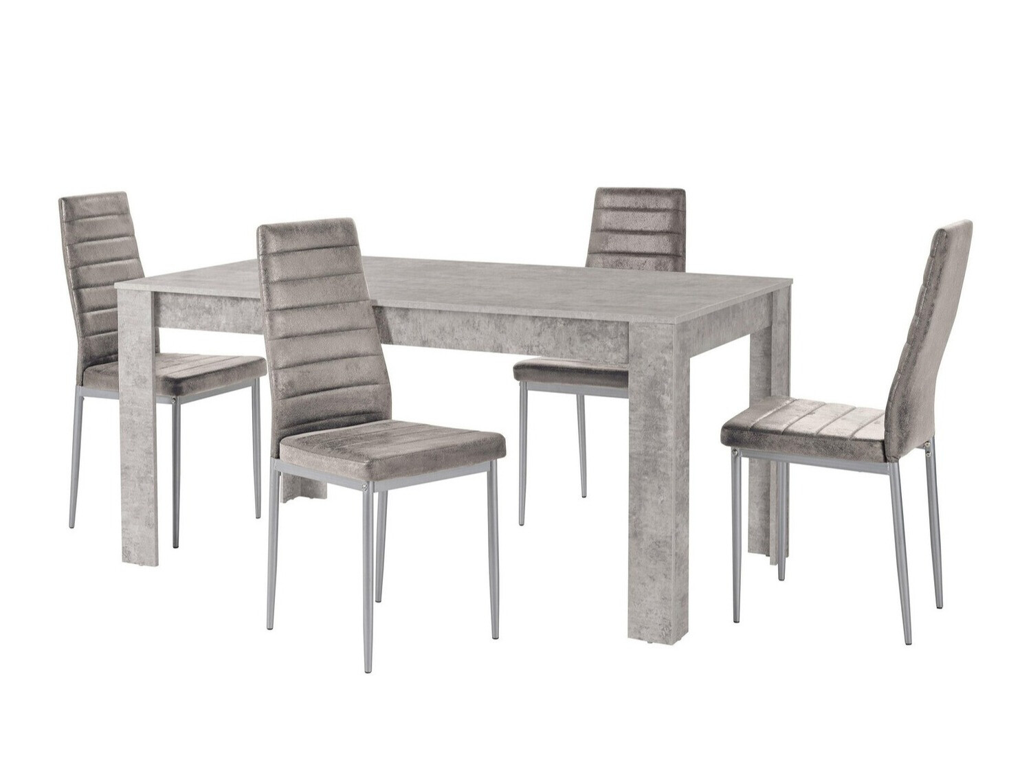 Conjunto de mesas y sillas para comedor Denton 606 (Gris + Plata)