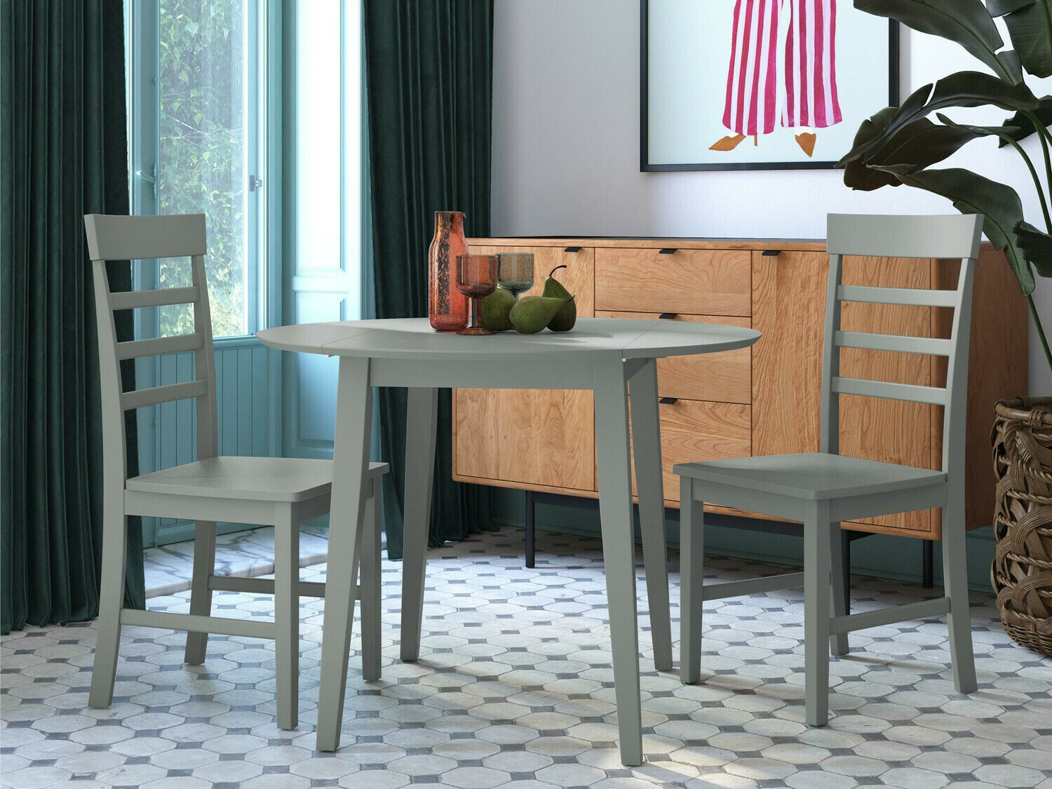 Conjunto de mesas y sillas para comedor Novogratz 165 (Gris)