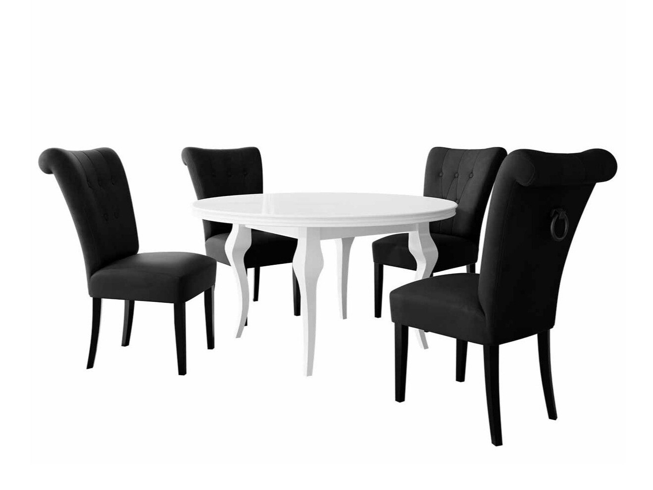 Conjunto de mesas y sillas para comedor Racine 142 (Negro)