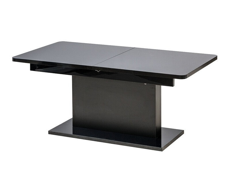 Mesa de centro convertible Ogden 158 (Negro brillante + Negro)