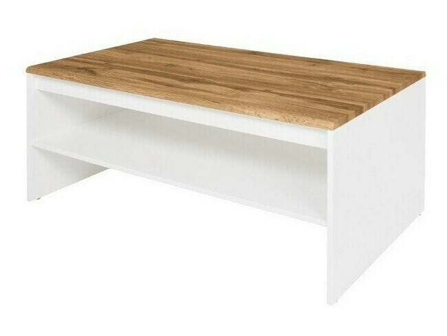 Mesa de centro Sonsoru 122 (Blanco + Roble wotan)