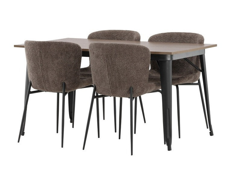 Conjunto de mesas y sillas para comedor Dallas 3363 (Marrón + Negro)