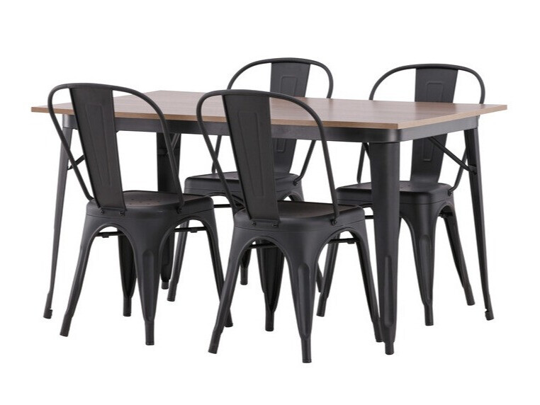 Conjunto de mesas y sillas para comedor Dallas 3366 (Negro)