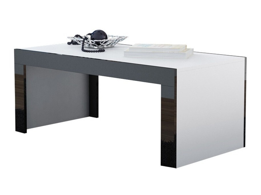 Mesa de centro Charlotte 107 (Blanco + Negro brillante)