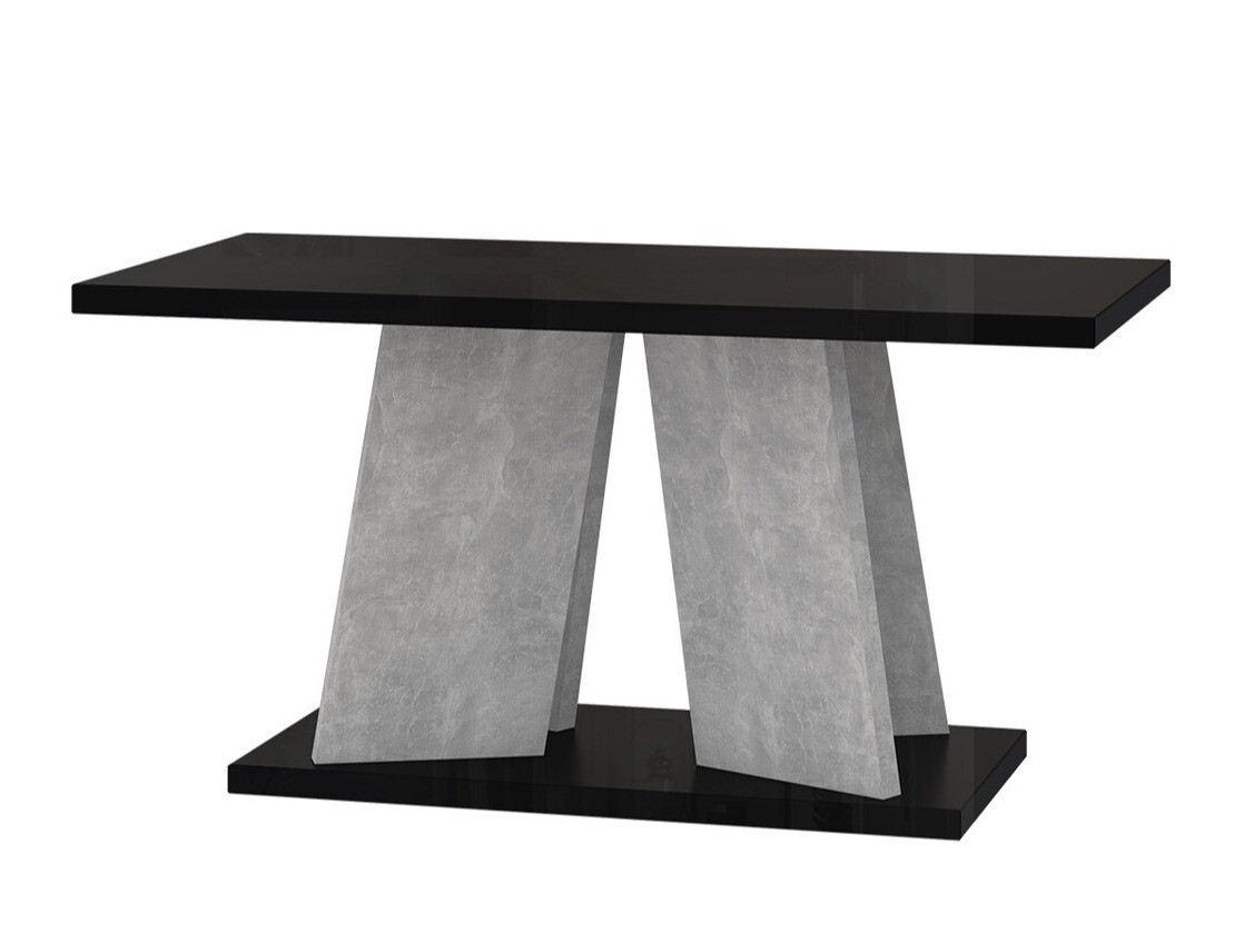 Mesa de centro Goodyear 108 (Negro brillante + Hormigón)