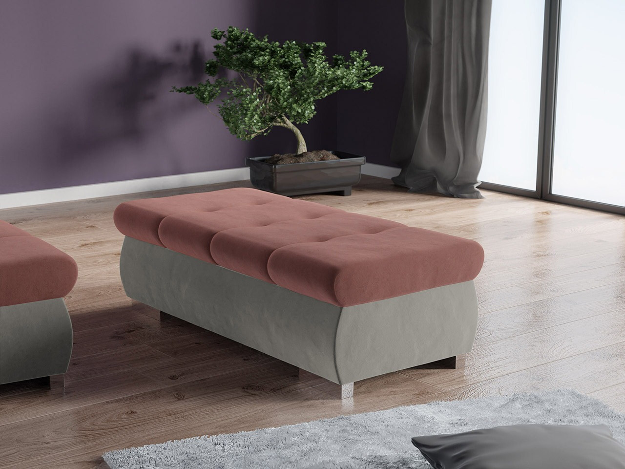 Banco acolchado Comfivo 123 (Magic Velvet 2240 + Magic Velvet 2258)