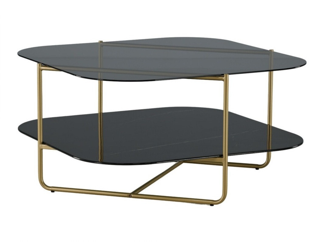 Mesa de centro Dallas 2956 (Mármol negro + Latón)
