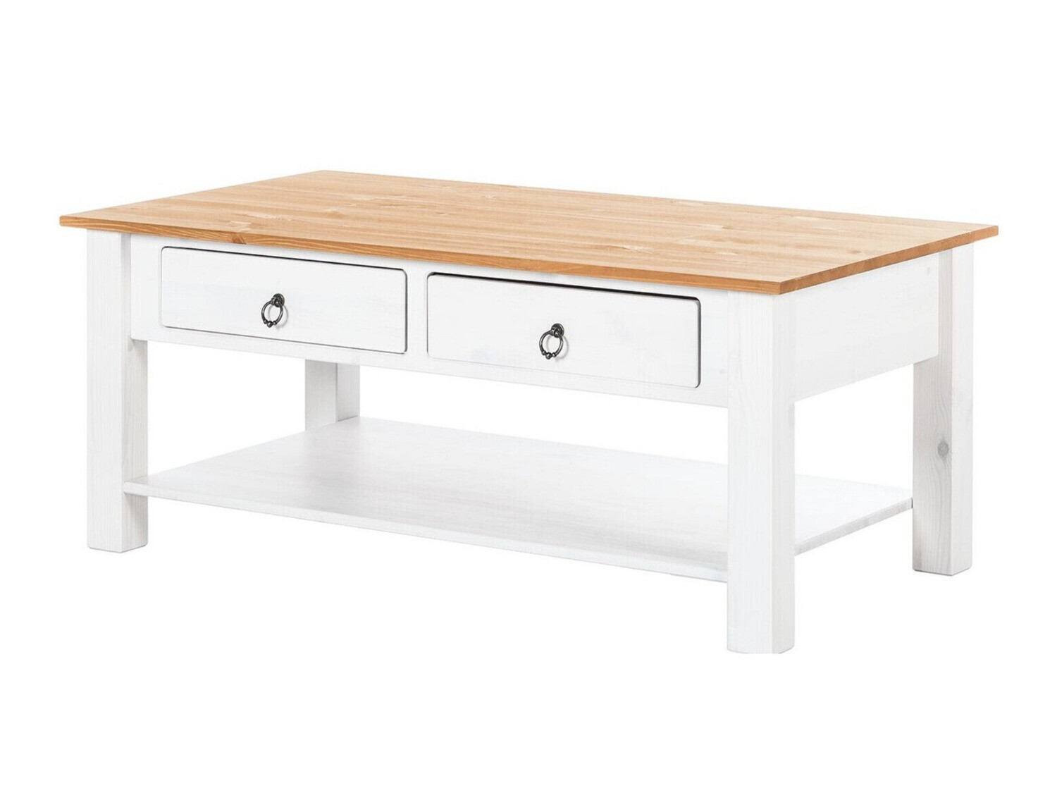 Mesa de centro Denton 120 (Blanco + Miel de roble)