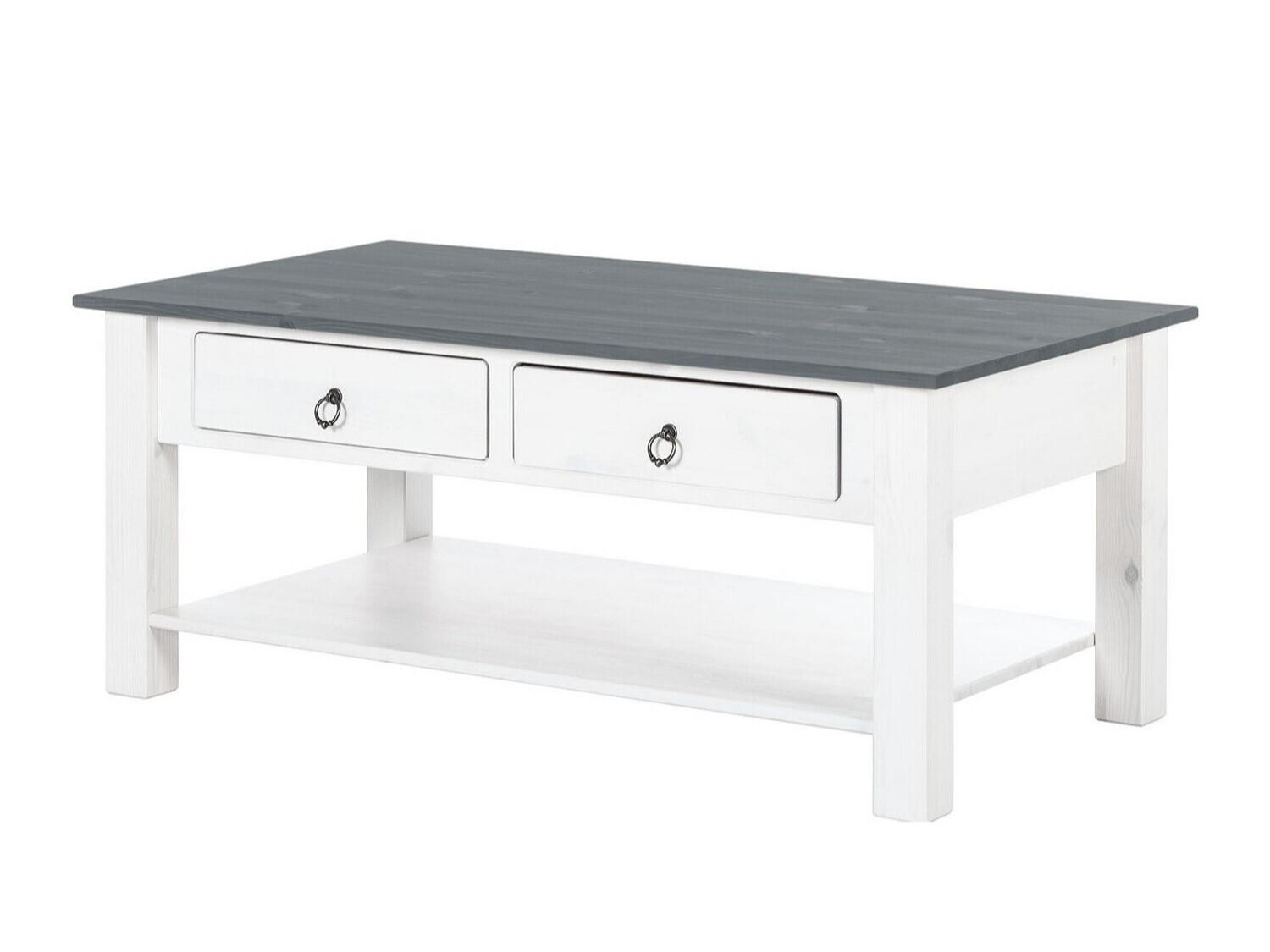 Mesa de centro Denton 120 (Blanco + Roble gris)