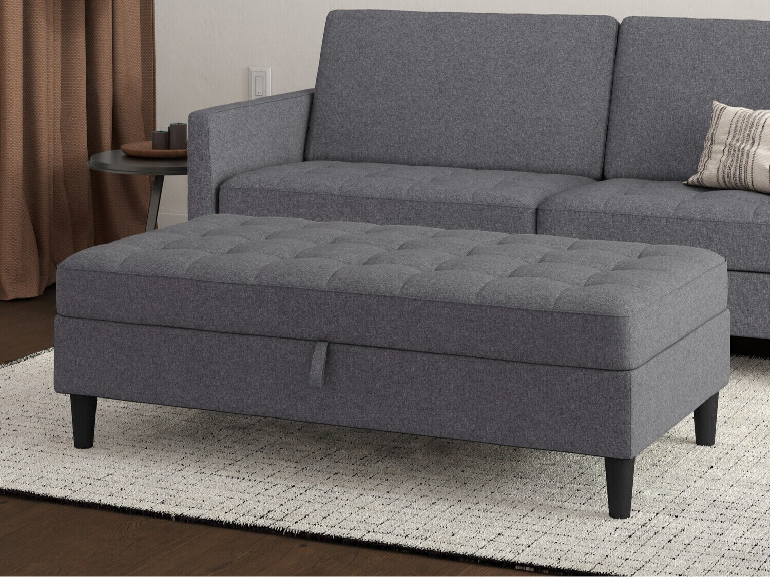 Banco tapizado Tulsa 545 (Gris)