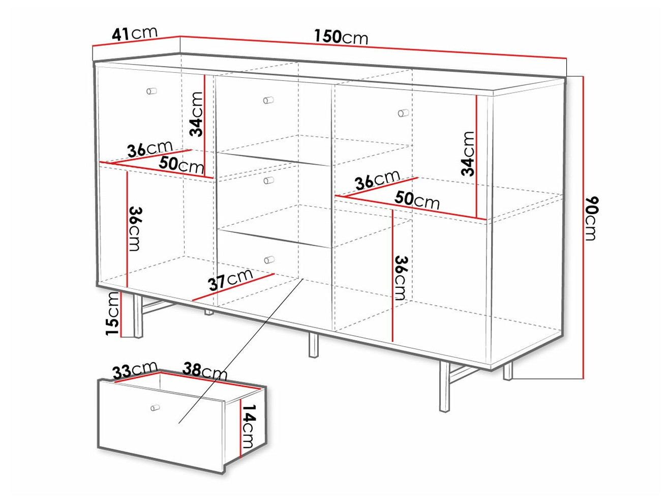 Cómoda Providence T100 (Mármol blanco)