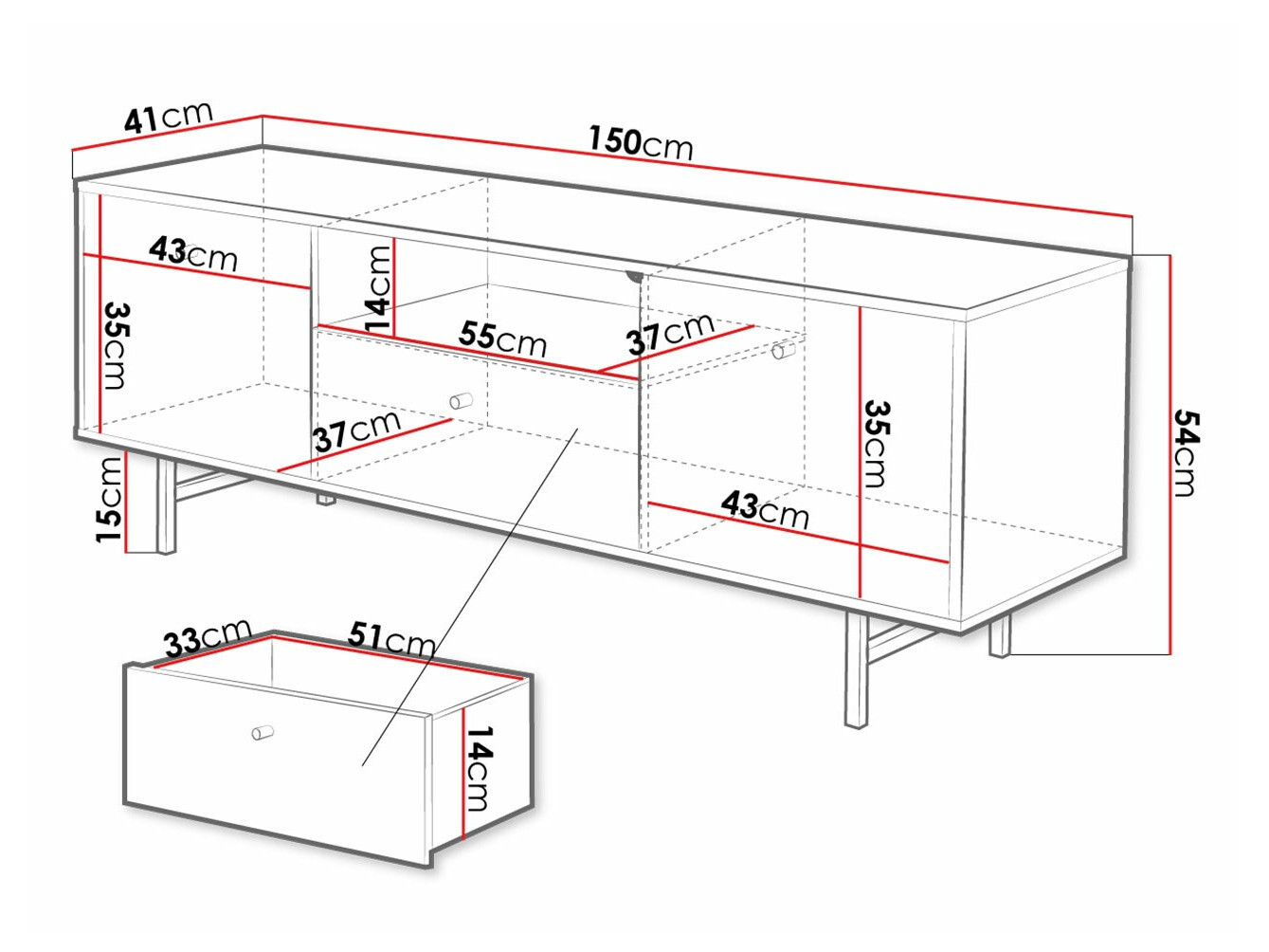 Mueble TV Providence T102 (Mármol blanco)