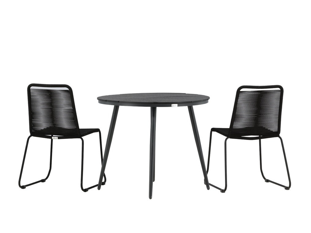 Conjunto de mesa y sillas Dallas 3782 (Negro)