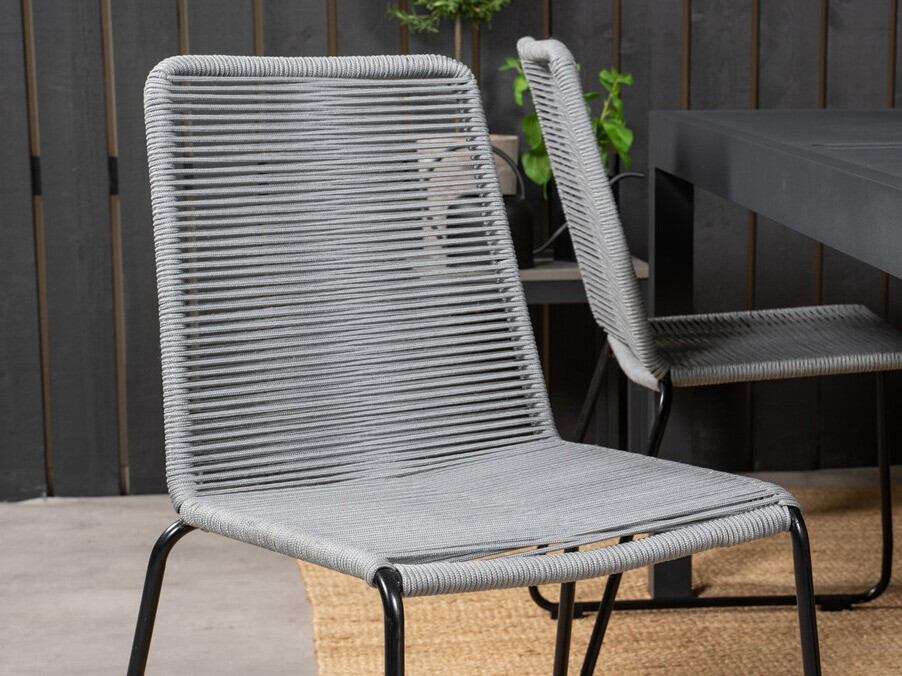 Conjunto de mesa y sillas Dallas 3783 (Gris + Negro)