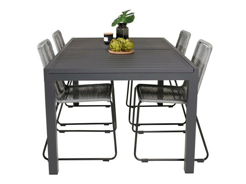 Conjunto de mesa y sillas Dallas 3783 (Gris + Negro)