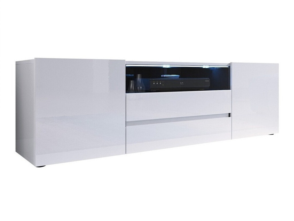 Mueble TV Ager (Blanco + Blanco brillante)