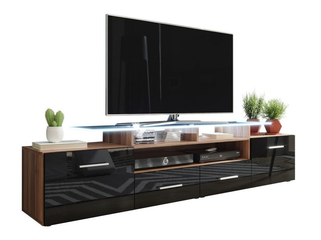 Mueble TV Charlotte 117 (Ciruela + Negro brillante)
