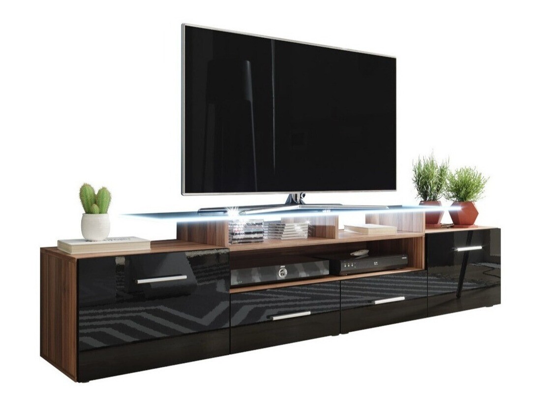 Mueble TV Charlotte 117 (Ciruela + Negro brillante)