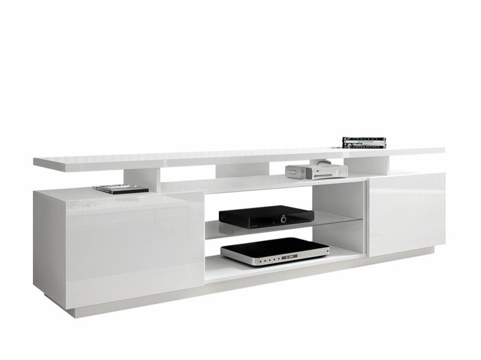 Mueble TV Figura (Blanco + Blanco brillante)